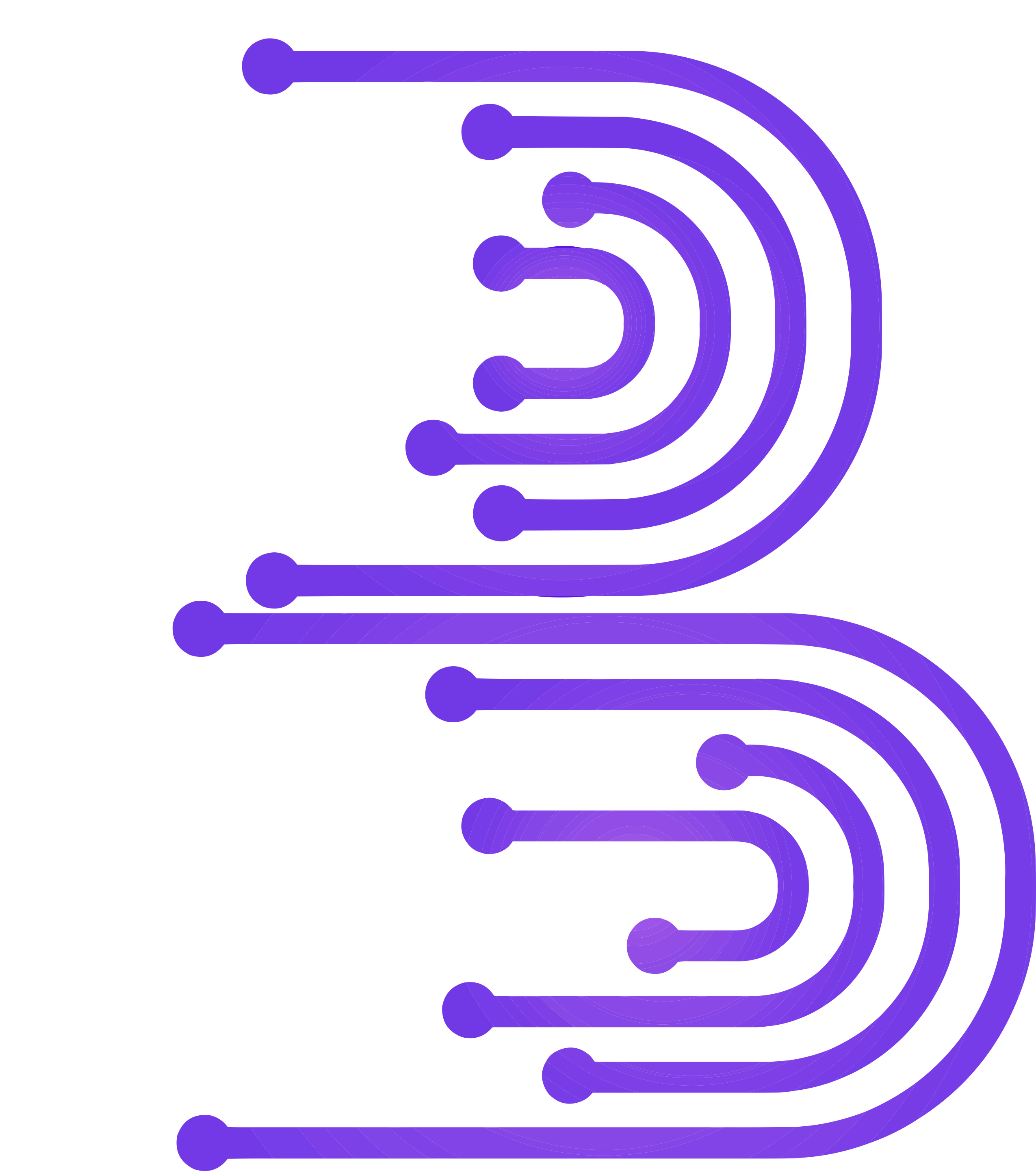 a blue and purple logo with the letter b